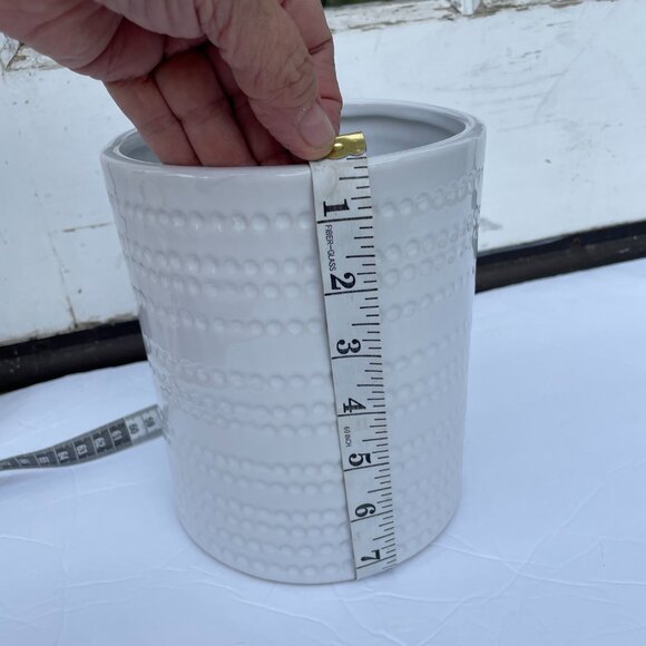 Ceramic Jar Banded Pressed Dotted Urban Trends Design 50216 - Picture 5 of 6